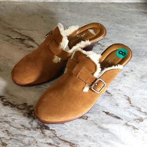 Nine West Faux Fur Lined Slides